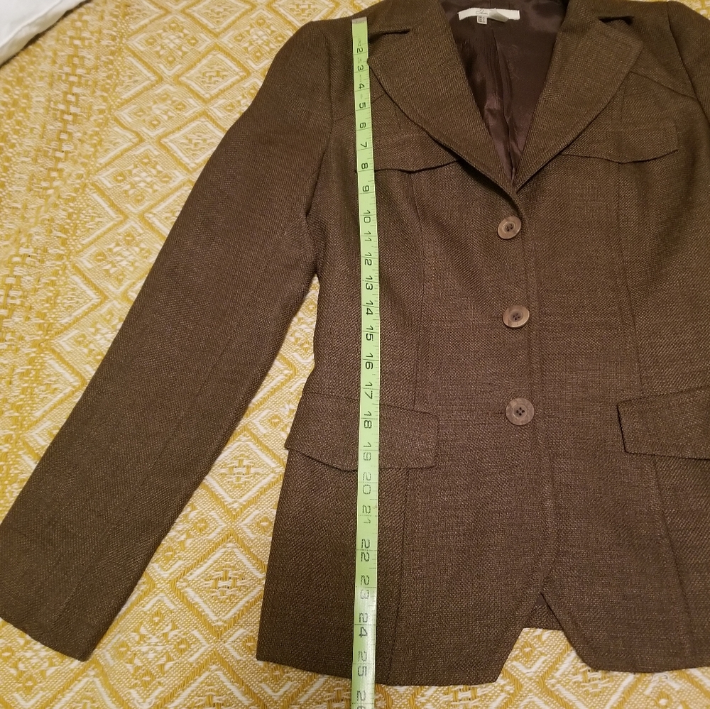Zara Basic womens tweed brown blazer size 4 - Picture 7 of 11